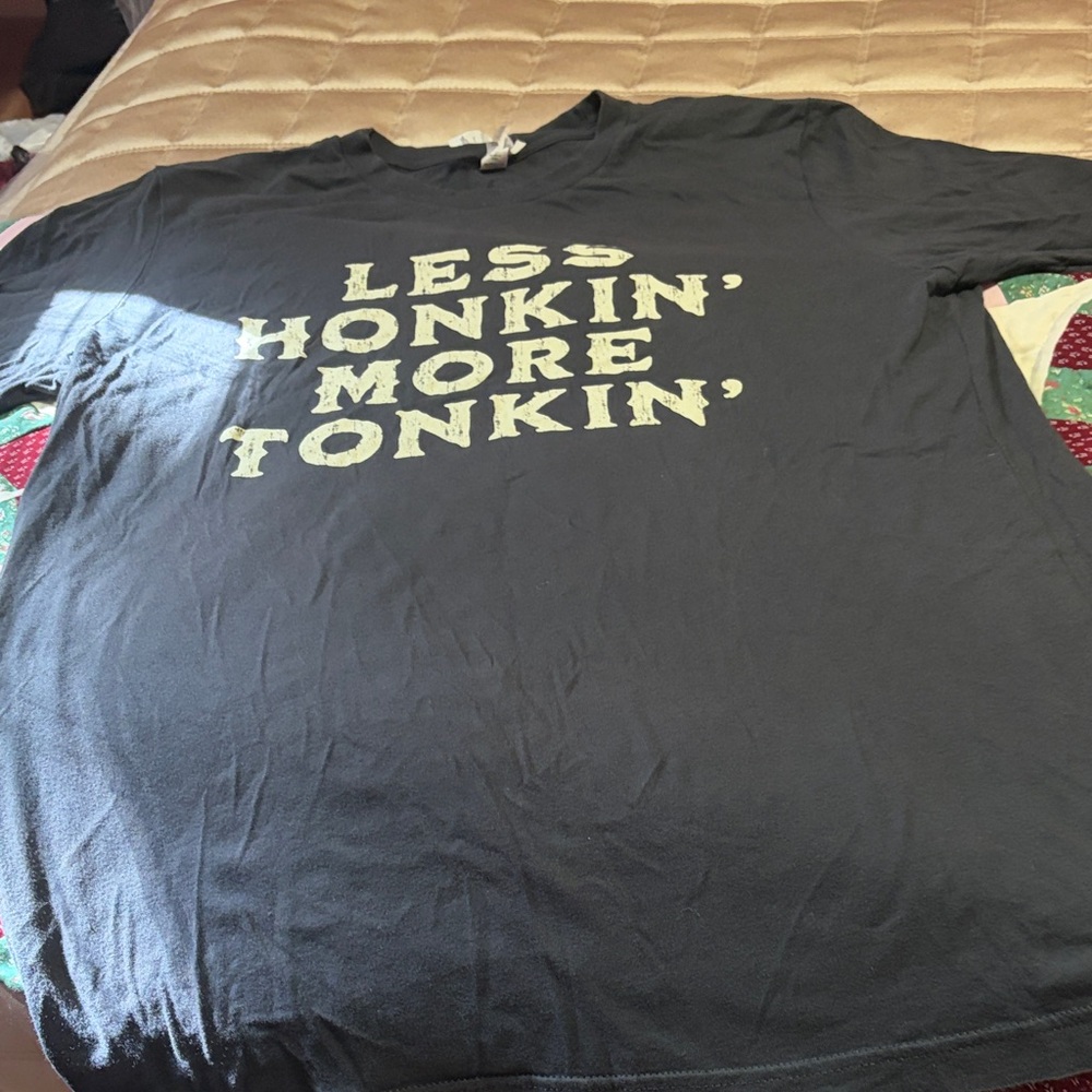 Bella Canvas Black Graphic Tee - 'Less Honkin' More Tonkin'